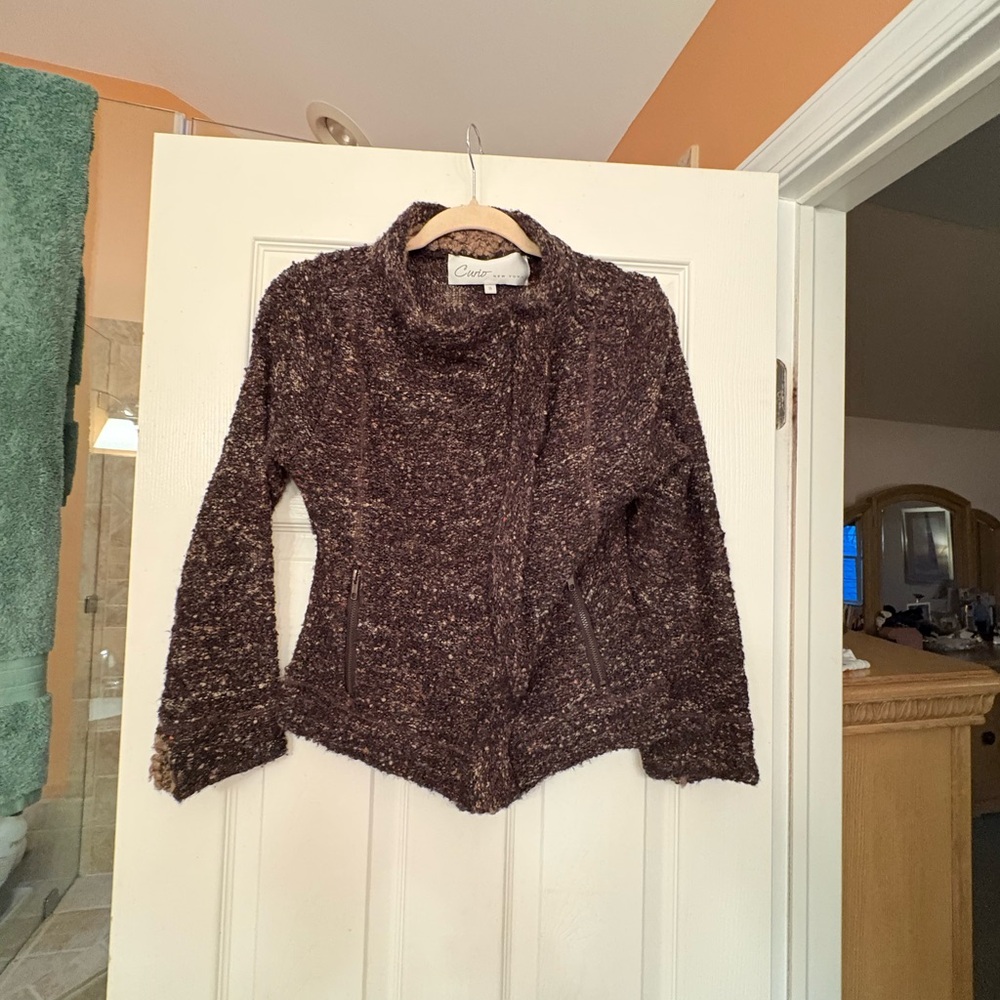 Curio, New York Brown and multicolor Textured Jacket - Picture 4 of 8